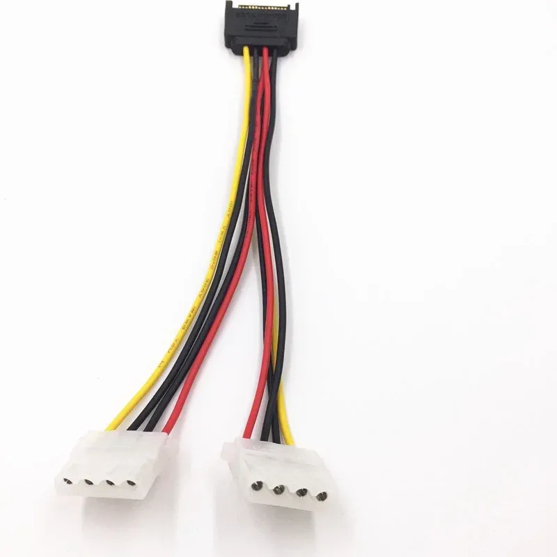 20 cm Stromverlängerungskabel Sata 4Pin Männlich an Molex IDE Dual Big 4Pin Female Kabeladapter für HDD -Festplatten -Hardware -Adapter