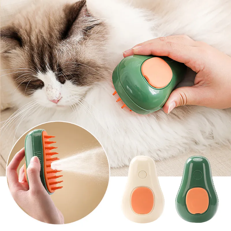 Steamy Cat Brush - 3-in-1 Self-Cleaning Grooming Brush With Steam For Cats, Dogs & Rabbits