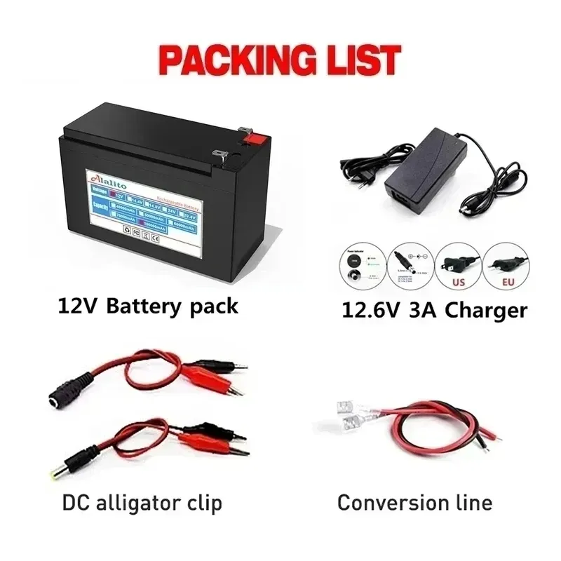 12V Battery 100Ah 18650 Lithium Battery Pack Rechargeable Battery For ...