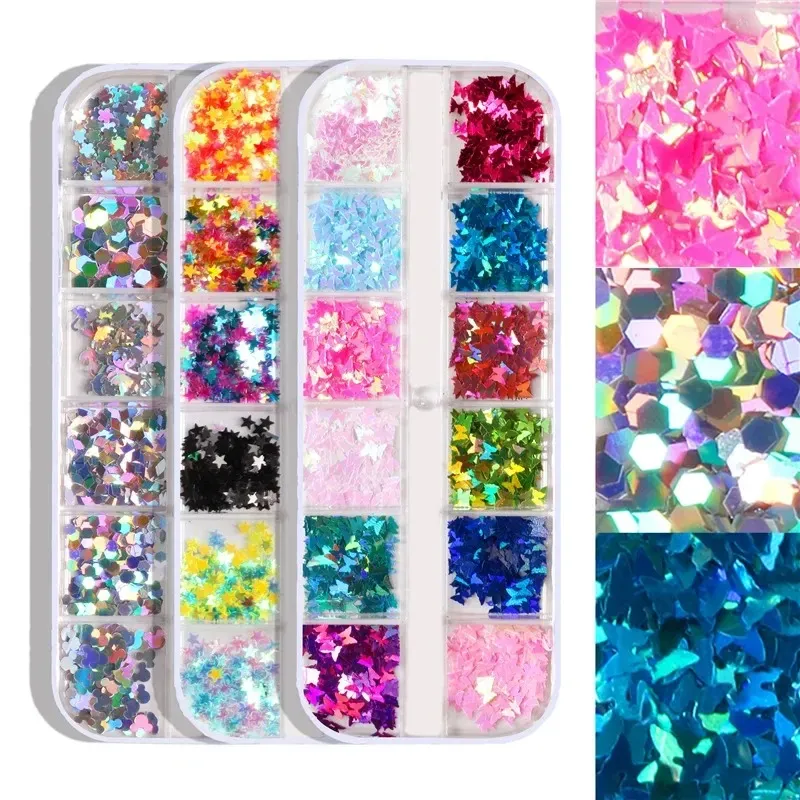 Gold Glitter Flakes Irregular Aluminum Foil Sequins for Nails Chrome Powder Winter Manicure Nail Art Decorations Sparkle and Shine with