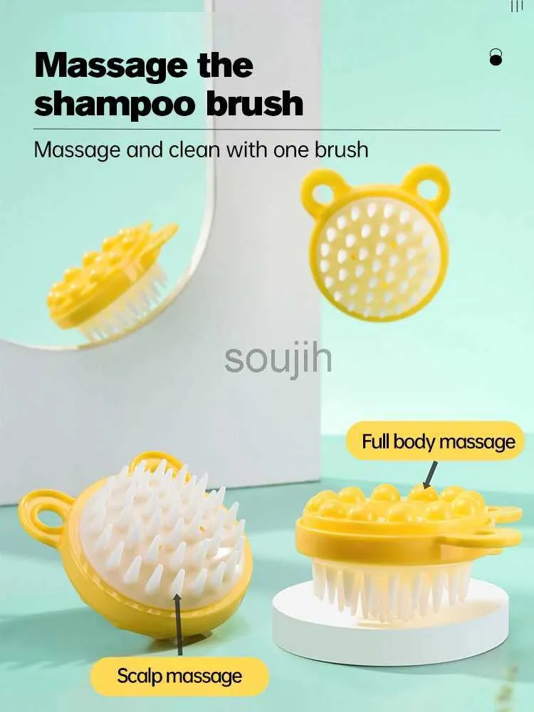 Badverktyg Tillbehör Massage Comb Round Scalp Massager Unfading Plastic Bathing Hair Scam Comb Bathing Tool Head Skin Shampoo Brush Badrum Produkt 240413