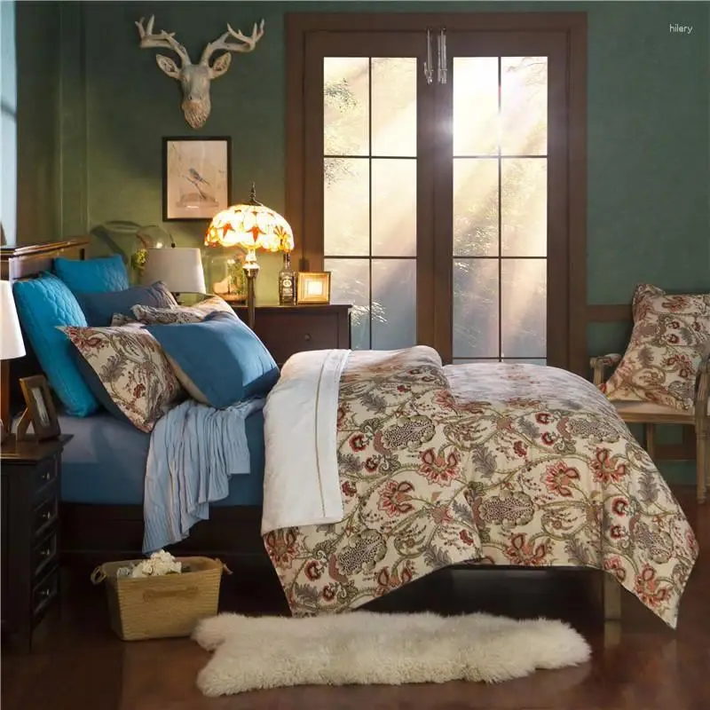 Bedding Sets Casa De Algodn Estilo Caliente Ropa Cama Conjunto Impresin Reactiva Gemelo Completo