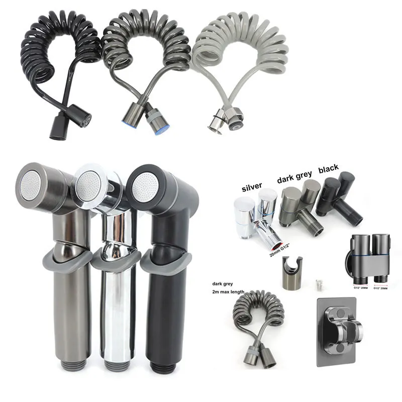 Hygienic Bidet Shower Head Set For Toilet - Double Outlet Angle Valve Bathroom