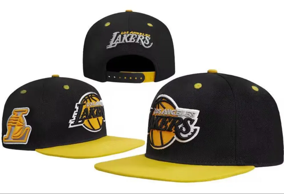 American Basketball "Lakers" Snapback Hats Teams Luxury Designer Finale kampioenen Locker Room Casquette Sporthoed Strapback Snap Back Back Verstelbare Cap A3