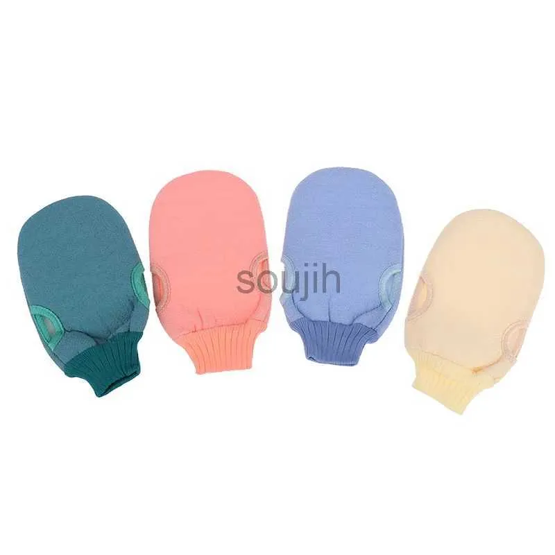 Narzędzia do kąpieli Akcesoria 1PCS Podwójny ręcznik Korean Exfoliating Washcloth Shower Spa Exfoliator Dwustronna rękawiczka do kąpieli narzędzie do czyszczenia nadwozia 240413