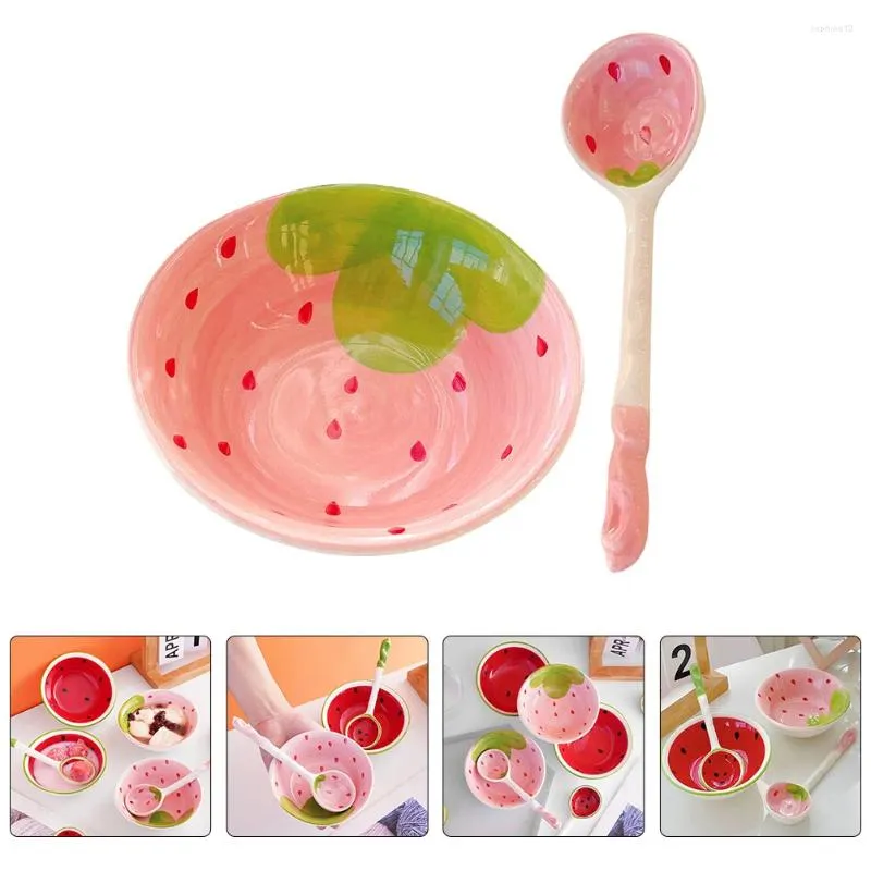 Set di stoviglie mini scoop cartone animato ciotola in ceramica zuppa per casa delicata suite mangia di gadget da cucina di riso adorabile