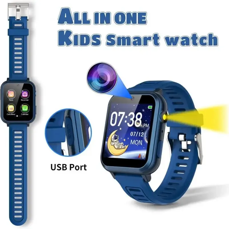 Watches Hot Kids Inteligentne zegarki z 16 gier Camera Muzyka Alarm Latarka Krok Prezenty urodzinowe dla 312 chłopców dziewczyn