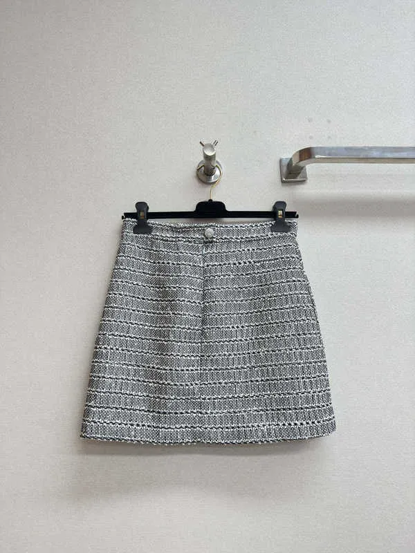 Skirts designer Shenzhen Nanyou Huo~24 Summer New Product Small Fragrant Wind High Waist A-line Slim Thick Tweed Half Skirt OO15