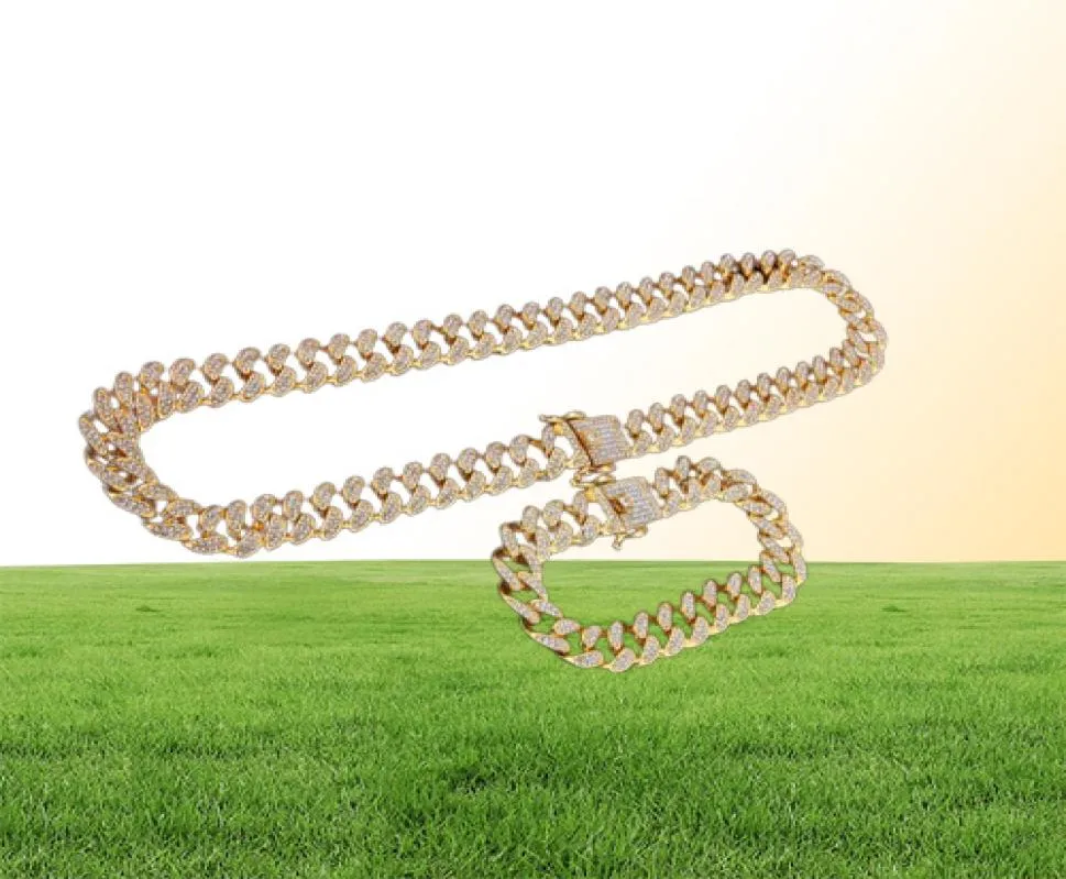 13mm 1630 -Zoll HipHop Bling -Schmuck Männer vereiste Kette Halskette Gold Silber Miami Cuban Link Chains5522346