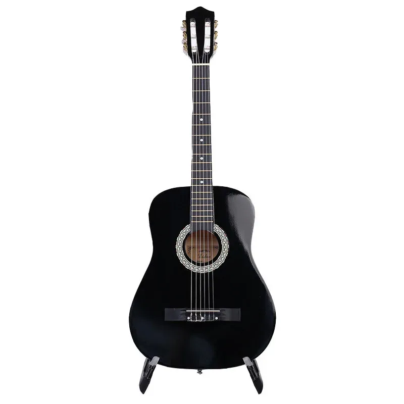 Cables 39 Inch Classical Guitar High Quality Black Guitar 6 String Basswood Guitar Performance Instrument Beginner Gift AGT274