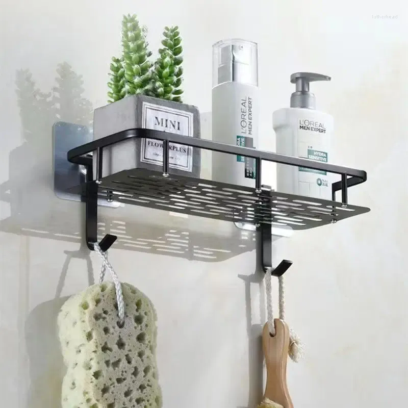 Bath Accessory Set No Drilling Required! Space Aluminum Bathroom Shower Storage Rack - Ideal For Area Washroom And Kitchen