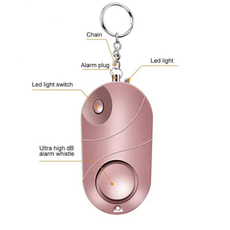 2024 PERSOONLIJK ALARM veilig geluid noodsituatie zelfverdediging Beveiliging Alarm Keychain LED -zaklamp Anti -aanvalstool voor vrouwelijke meisjes kinderen - voor