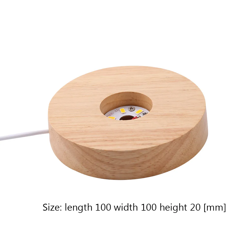 LED Light Base Stand Wooden Display Pedestal for Crystal Glass Artwork ...
