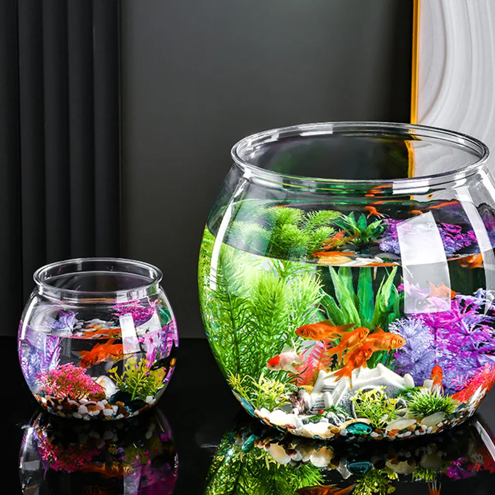 Fish Bowl Plastic Round Fish Bowl Unbreakable Vases Bowls Fish Tank
