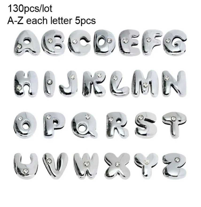 Altre opzioni per tappi per perline accessori fai -da -te 130pcs 8mm Alfabet Slide Letters Charms Rhinestone Fit Collar Ptt da polsi per clerone per braccio da polso da polso per animali domestici 3120093