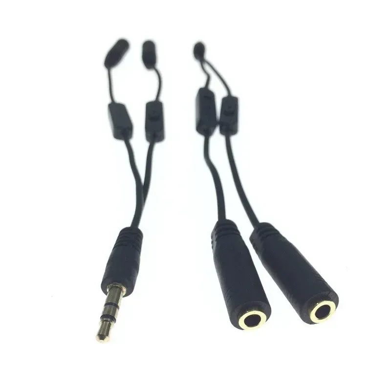 3,5 splitter jack maschio su 2 femmine jack da 3,5 mm cavo audio stereo y splitter adattatore volume di controllo telefono cavo Aux