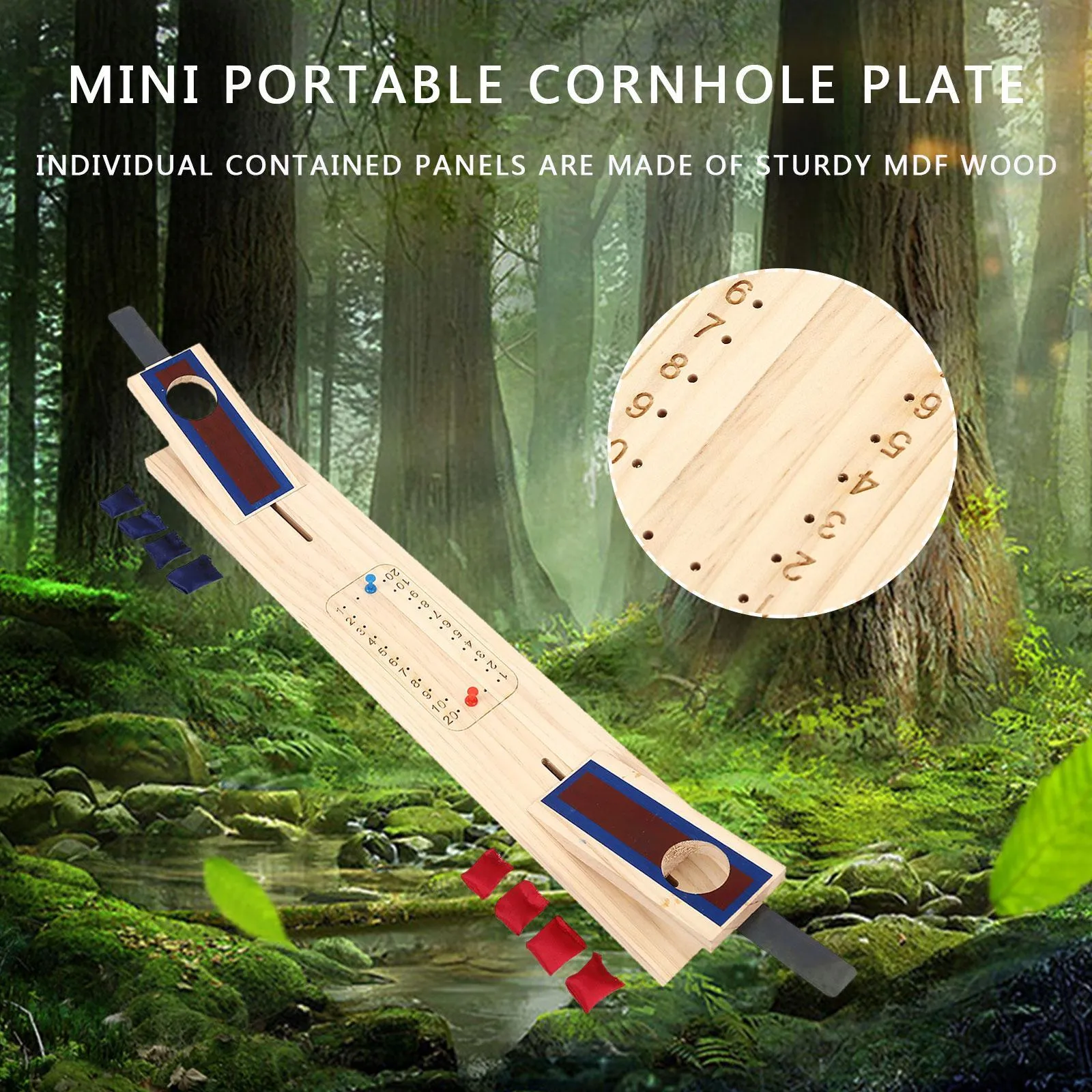 Portable Cornhole Board Set 2 Ft X 1 Ft Solid Wood Cornhole Set With 6 Bean Bags