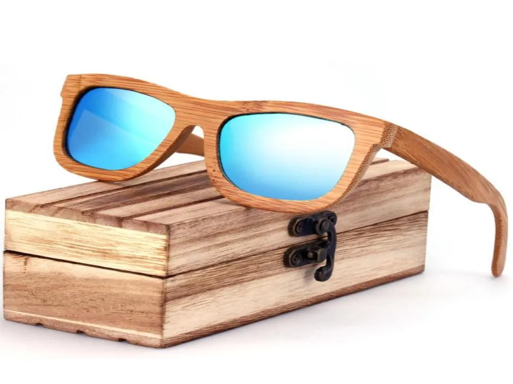Деревянные ретро -поляризованные солнцезащитные очки ручной работы бамбуковые бокалы моды персонализированные очки для мужчин и женщин целый фильм Co8275973