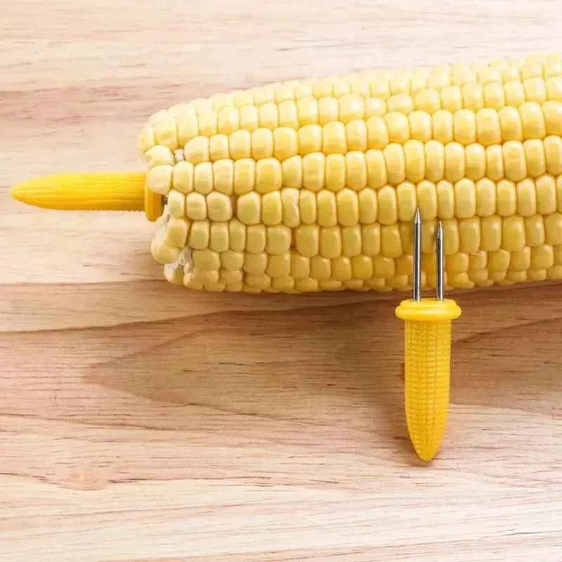 Verktyg 10 st Corn på COB HOLDERS SET FÖR SNIKER BBQ Twin Prong Sweet Holder Kitchen Tool Accessories