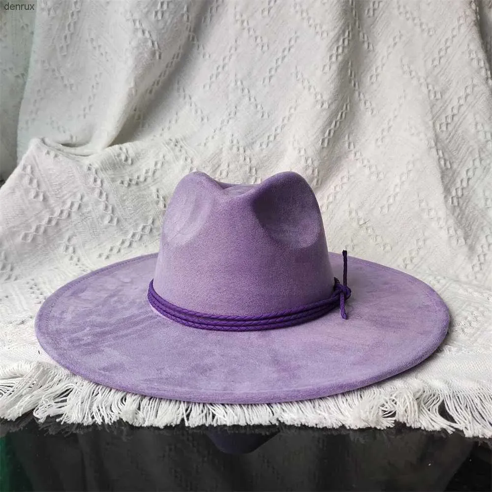 Hates de borde anchos Bucket Hats Otoño Invierno Nuevo sombrero Fedora de lujo Luxury Wide FIENT Sombrero para mujeres Capas de jazz Capitán de estilo británico Accesorios de cinturón de gamón de gamuza