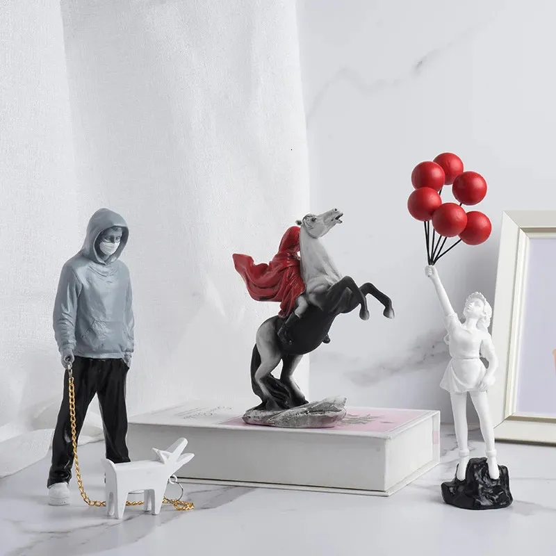 Banksy Sculpture Collection: Flower Thrower Statue, Balloon