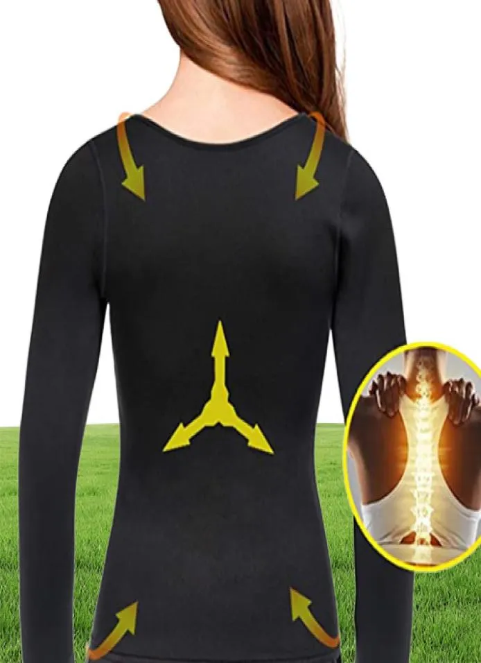 Femmes Traineur Traineur Néoprène Shirt Suisse Costume Sweat Body Shaper Veste Top Zipper Marive Longue Réduire Shapers Shapers Woman 22303490