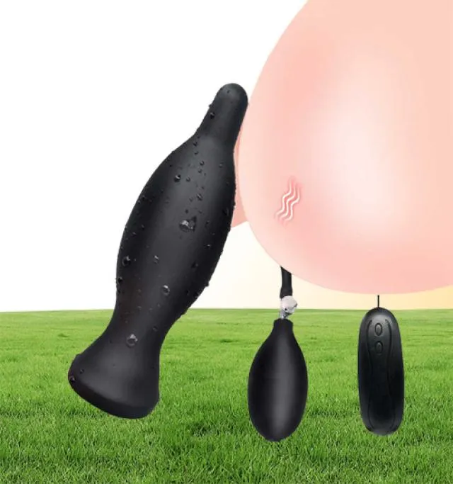 10 Velocidade de vibrador anal inflável Anal Dilatador Anal Massageador Inflate Big Buff Plug Dildos Toys sexuais para homens Mulheres gays x0403011050