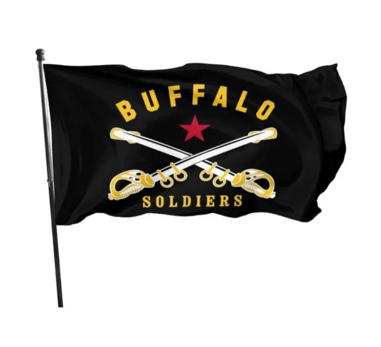 Buffalo Soldier America История 3039 x 5039ft Flags Flags на открытом воздухе. Баннеры 100D Полиэстер высокий качество с медным Gromm8344657