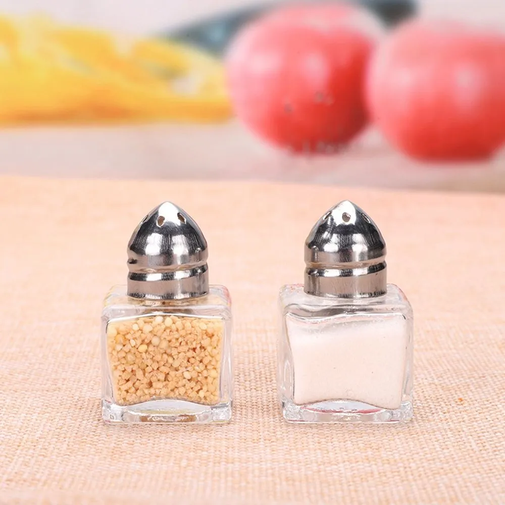 Mini Glass Spice Jars: Perforated Seasoning Bottles for BBQ, Kitchen ...