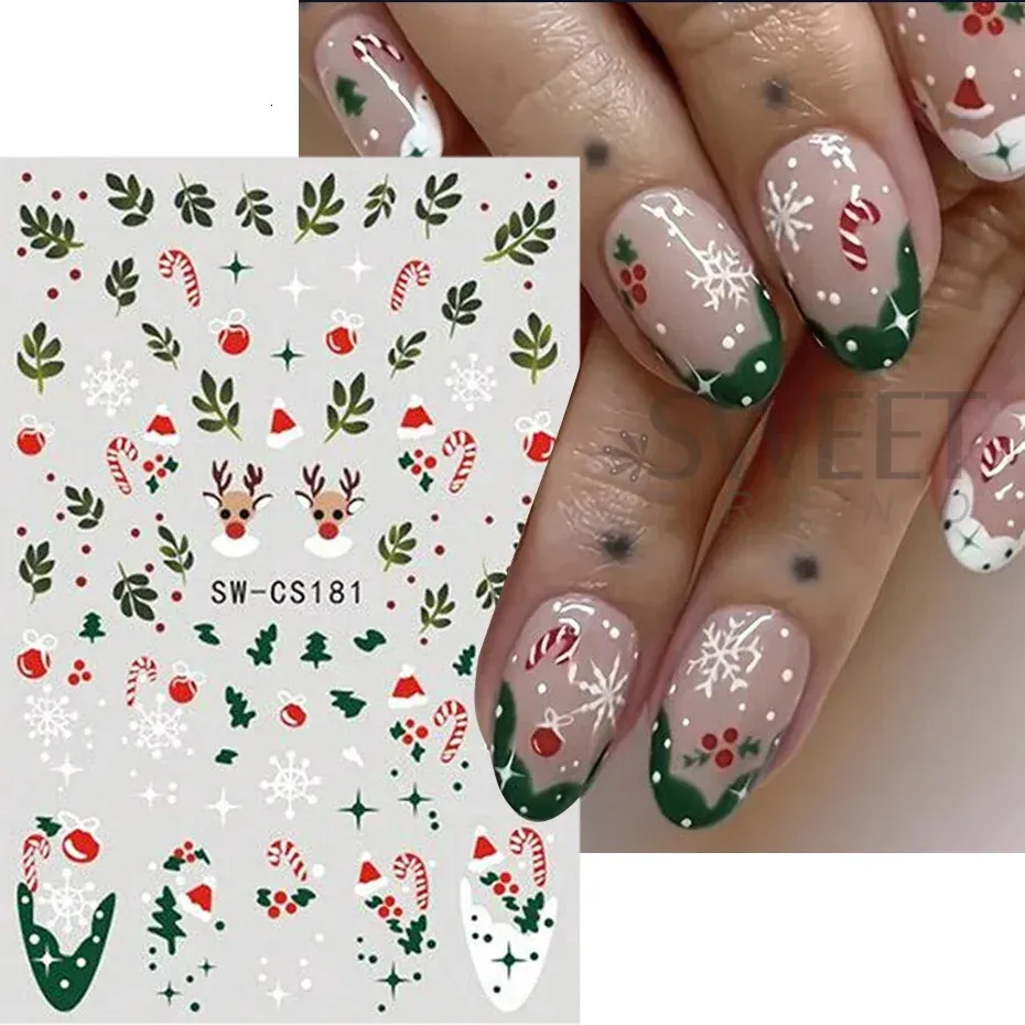 Stickers Noël Pour Ongles 3D | Décalcomanies Nail Art | STZ0045 | Neuf