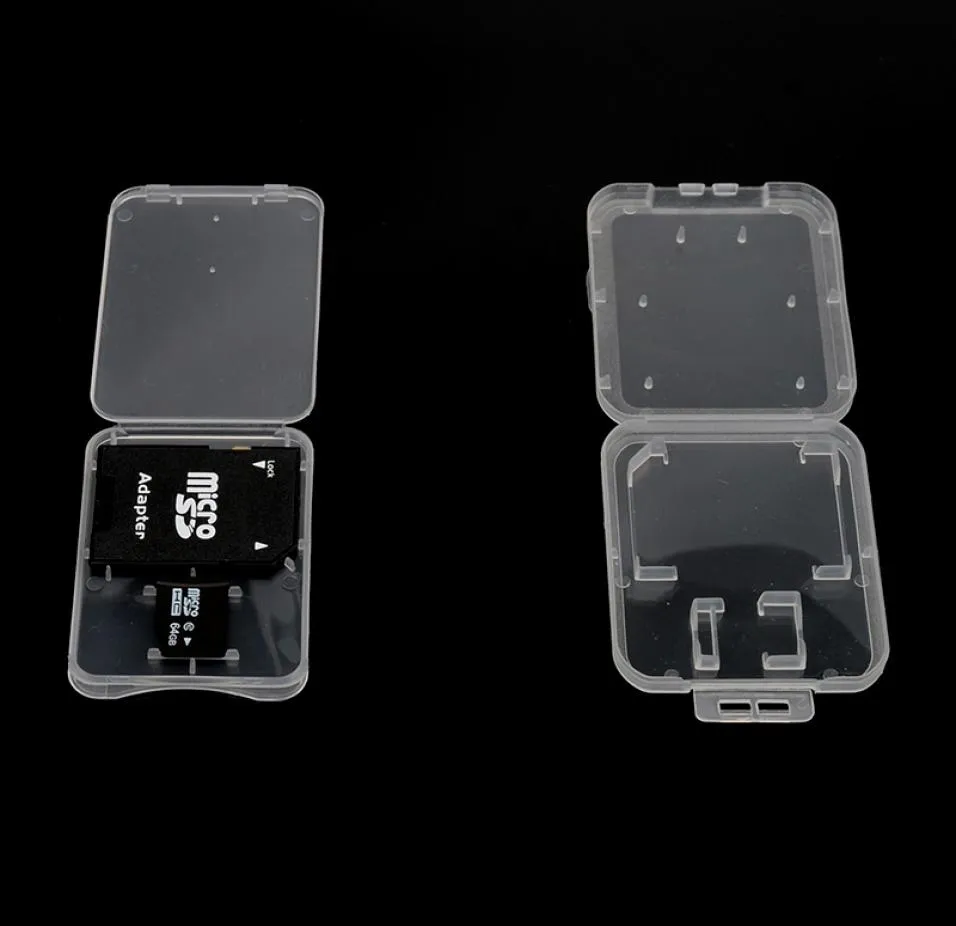 Epacket 382mm Ultra Thin Super Slim Plastic TF Card SD Adapter Fall 2 i 1 Memory Card Storage Box Fall Perfekt för Royal Mail2444739