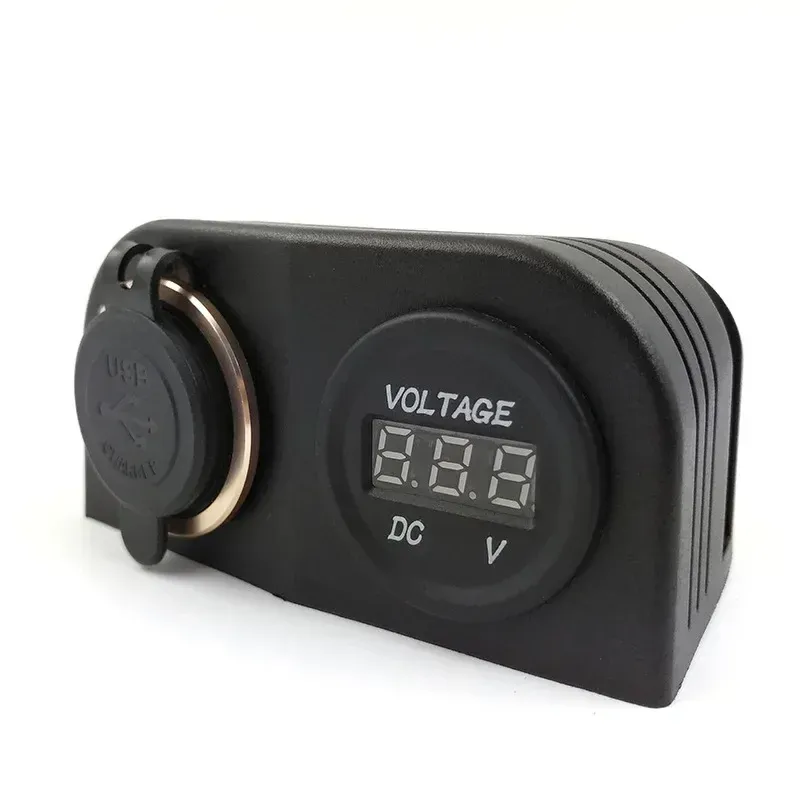 Auto USB Socket Zeltbasis mit USB-Voltmeter und Zigarette leichtere Power-Socket-Abdeckungsbasis für LKW-Motorradboot-ATV mit 1/2/3 Löchern