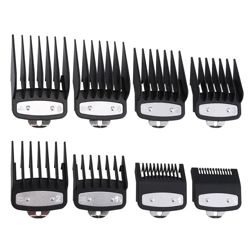2024 KEMEI Hair Clipper Limit Comb Guide Anexo Tamanho do barbeiro Substituição de barbeiro 1.5/3/4.5/6/10/13/19/25/mm Conjunto para 1990 809A 1761 KEMEI