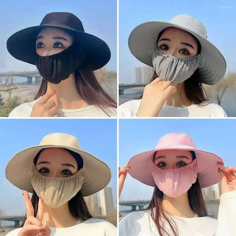 Berets Summer Sun Hat Face Neck UV Protection Protective Cover Ear Flap Women Hats Outdoor Fishing Hunting Hiking Leisure