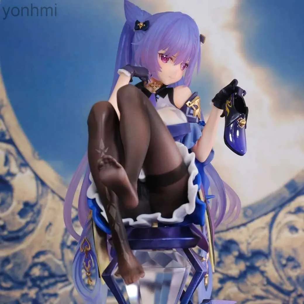 Anime manga 22 cm genshin påverkan keqing pvc anime action vuxen sexig hentai figur modell leksak gåva 240413