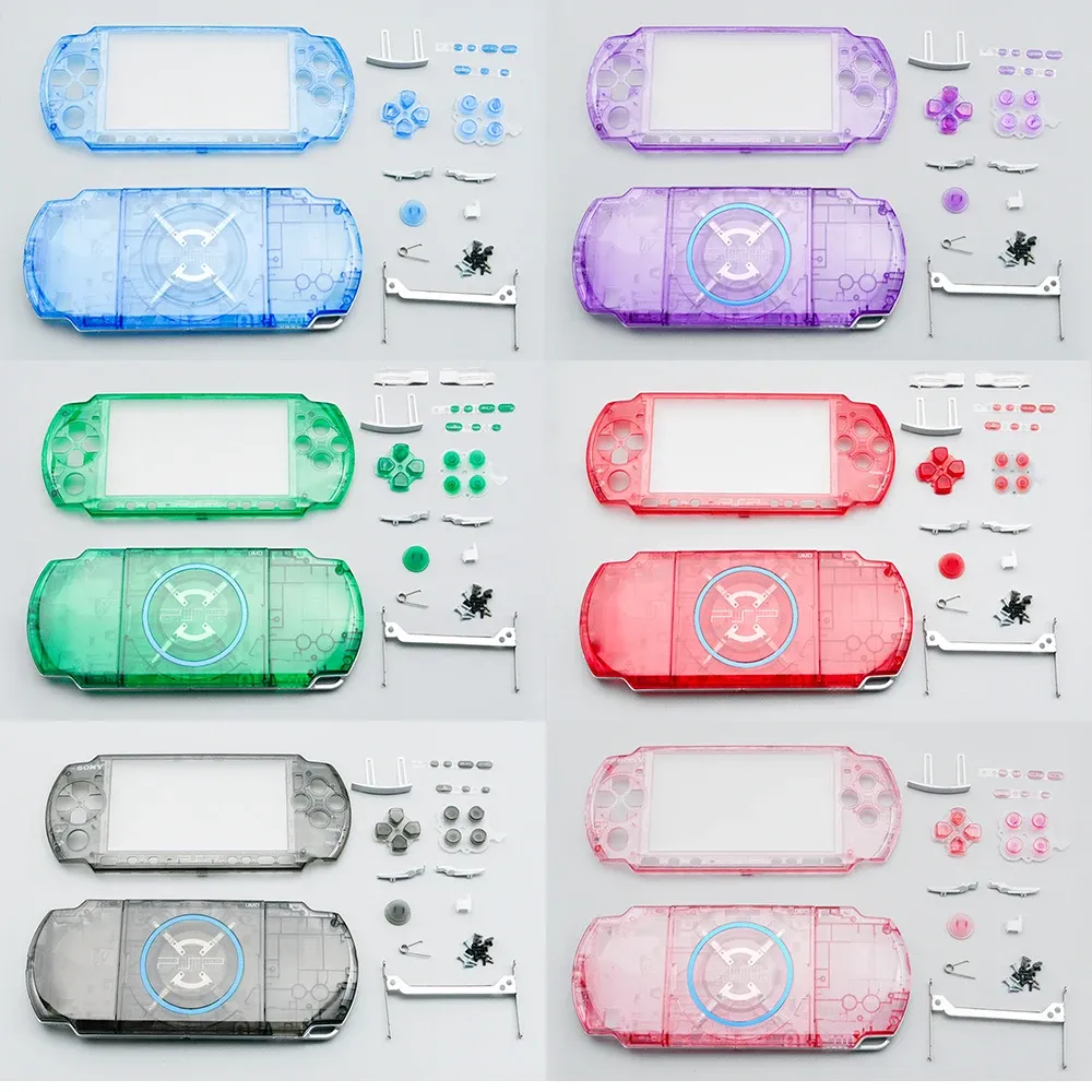 Accessories Clear Colorful Replacement Full Housing Shell Cover Case For Sony PSP3000 PSP 3000 Game Console With Button Kit