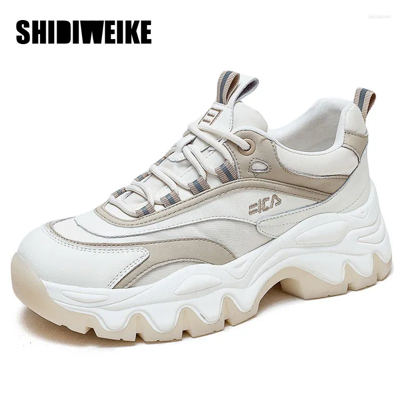 Scarpe casual SDWK 5,5 cm in pelle genuina papà femminile primavera estate traspirante Trend da corsa sport di ventilazione