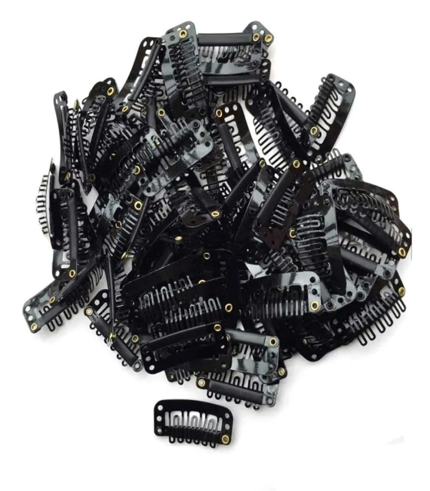 200 pcs U Shape Fer Snap Clips for Feather Hair Extensions Wigs Wigs Black 2AU224309348