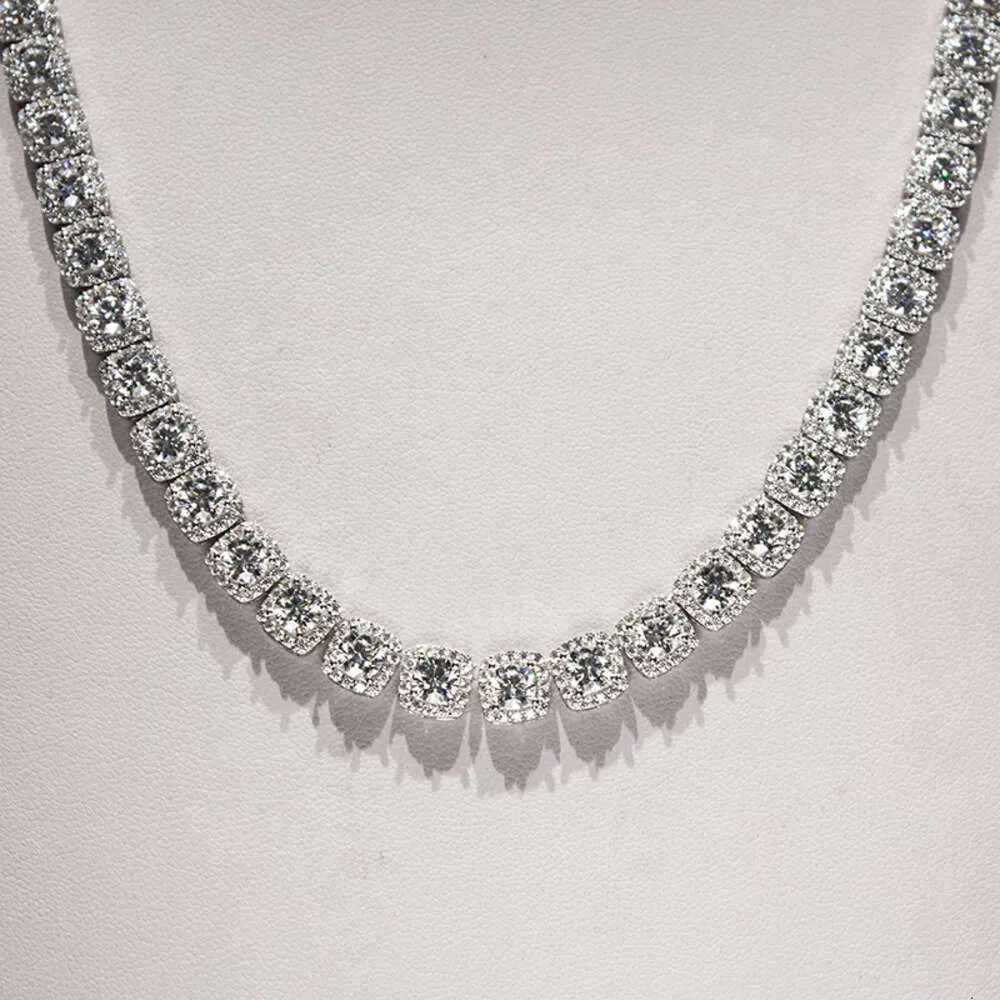 KIBO Fine Custom Sier Bagieette Moissanite VVS Kobiet Naszyjnik Diamentowa biżuteria