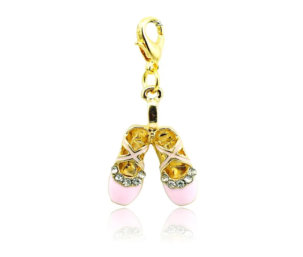 Fashion Floating Charms Gold Plated 4 Color Enamel Shoes Lobster Clasp Alloy Charms DIY Pendants Jewelry Accessories7161827