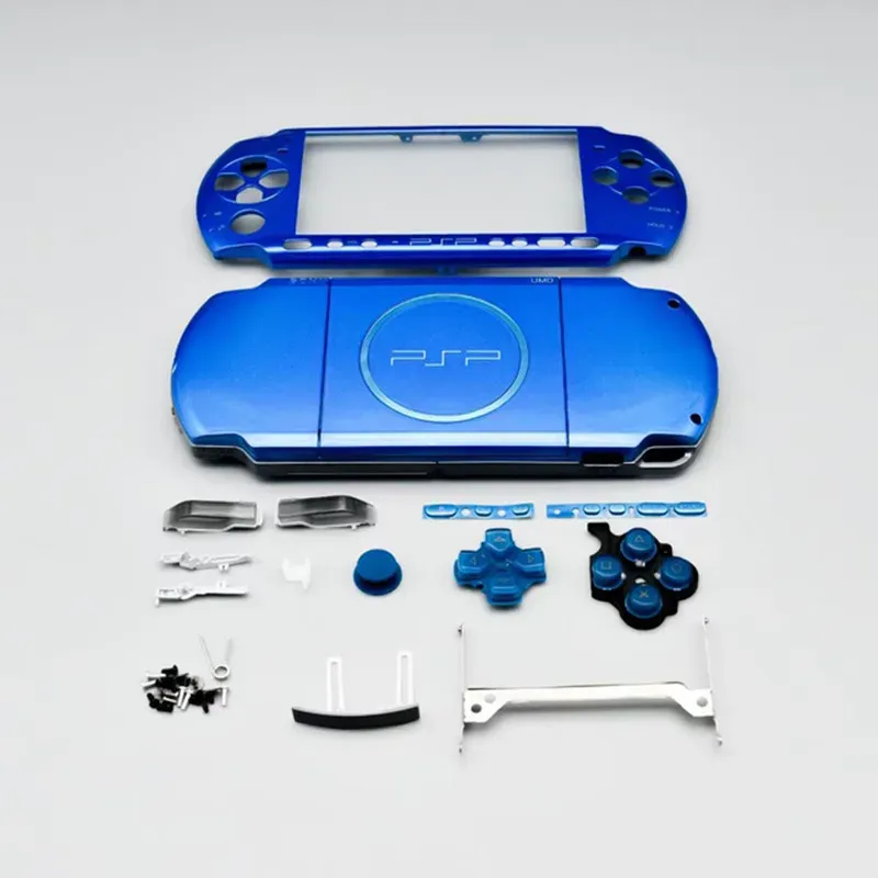 CAS NOUVEAU Étui de logement d'origine de haute qualité 1: 1 pour PSP3000 PSP 3004 PSP 3008 Old Version Protector Case Cover With Button Set Blue