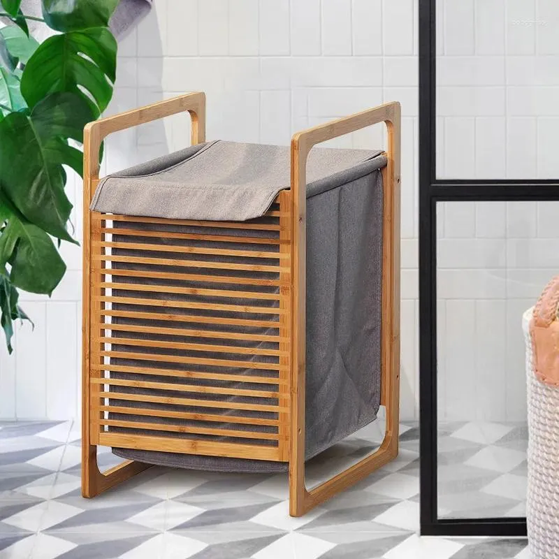 Laundry Bags Large Capacity Basket Japanese-style Dirty Clothes Small Household Storage Rack Bamboo Hamper