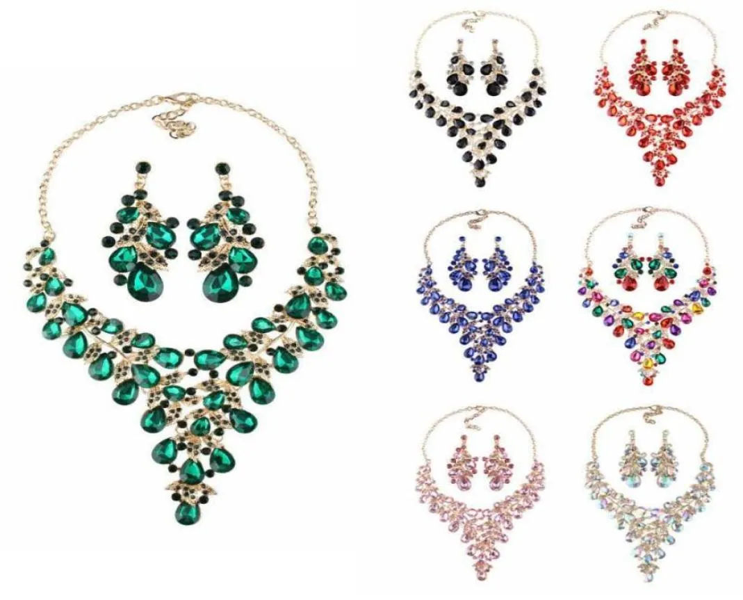 Conjuntos de jóias de noiva Conjunto de colar de casamento Conjunto de folhas de festas femininas Acessórios para joias de joias pingentes de pingente