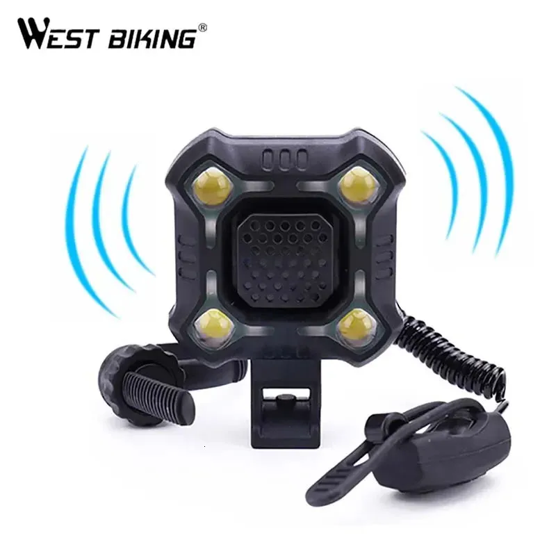 FIEDIMENTO BICYCLE WEST BECKLE 140 dB Bike Cell Multifunzionale Cicling Light Auroproof Lampada Electric Horn Road Accessori MTB240410