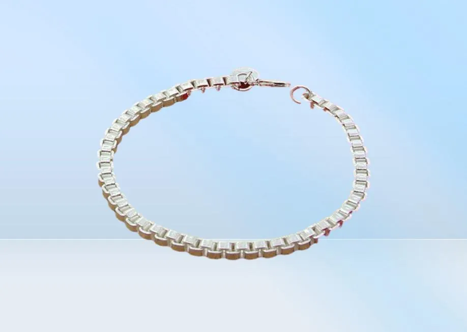 Bracciale d'argento sterling di alta qualità 925 4mm 8 pollici veneziani per donne uomini ad fascino festa gioiello gifs3044745