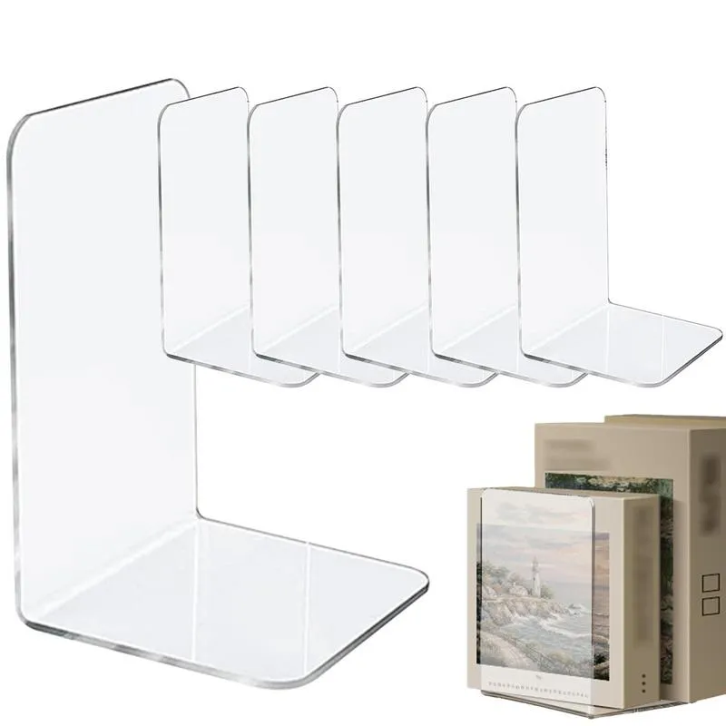 Eaasty Bookend, 12 Pieces Clear Acrylic Office-desk Bookends For Shelves, Heavy Duty, L Shaped Dividers, Desktop Organizer, Bookshelf, Home Library - View #7