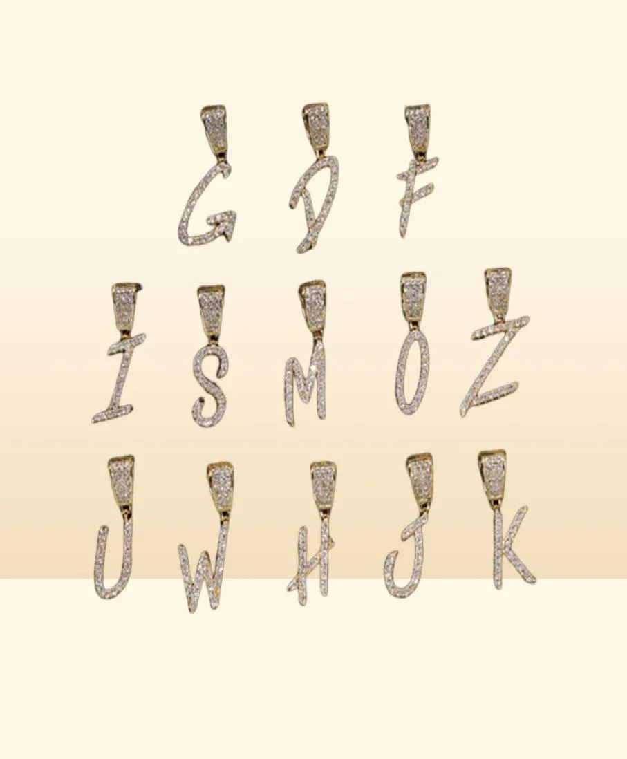 Gold Silver AZ Letters Pendant Halsband WHOS Initial Micro Letter Charm för män Kvinnor med 24 tum repkedja4047765