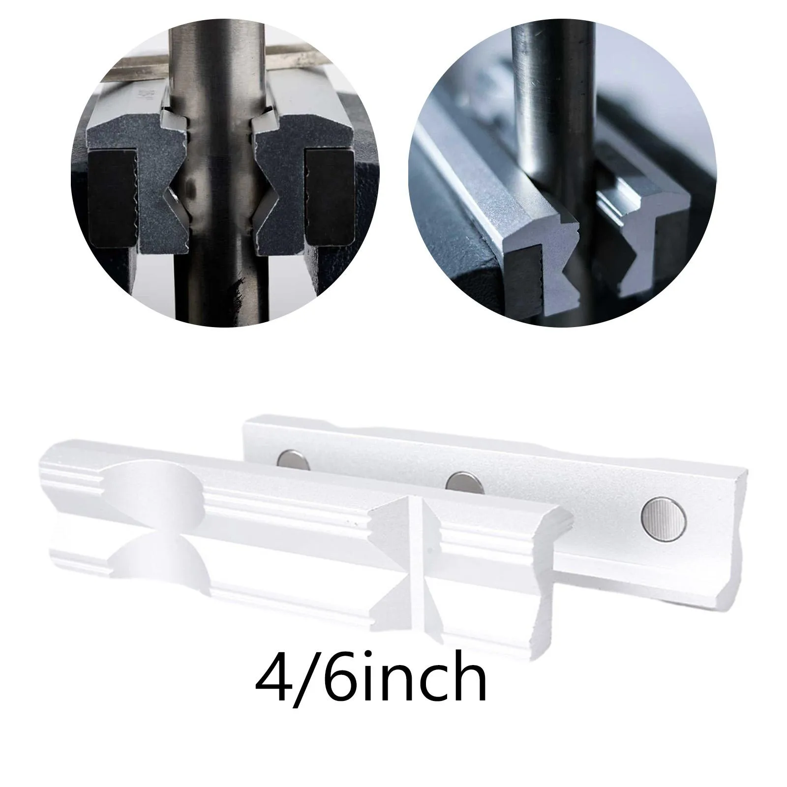 Clupup Aluminum 4" Vise Jaws Pads Magnetic Reversible Pipe Vise Fitting Vice Jaw Covers For Any Metal Bench Vice - View #8