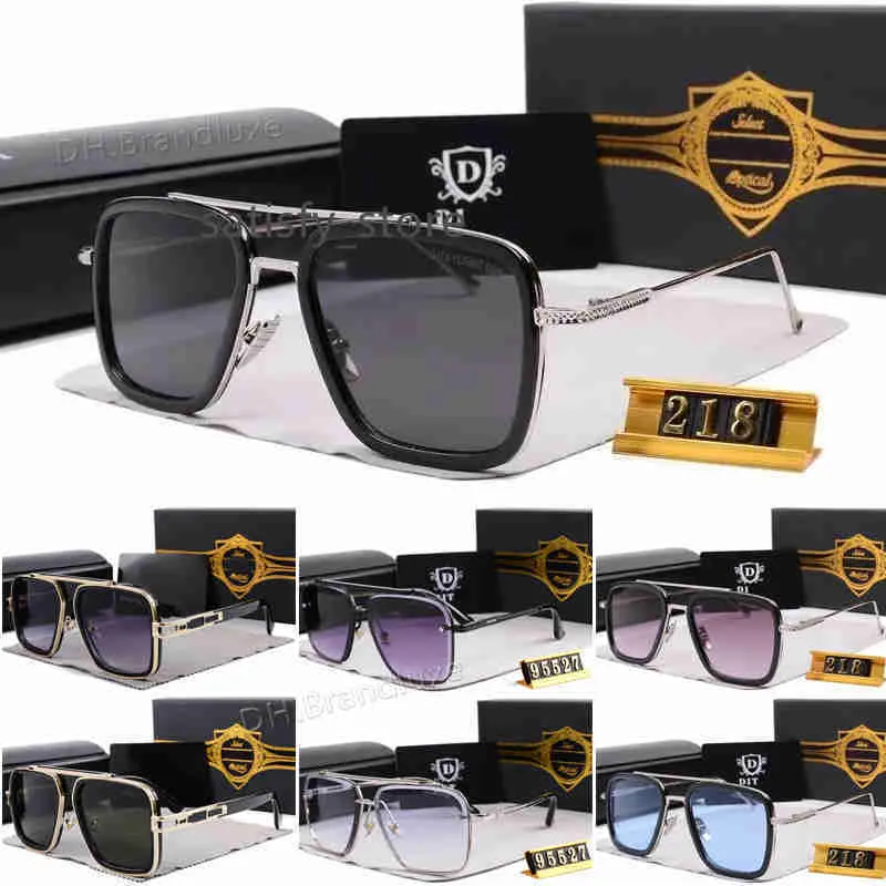 2024 Мужские ретро-пилотные квадратные солнцезащитные очки женские солнцезащитные очки солнцезащитные очки Золотые рамы солнцезащитные очки UV400 Градиент LXN-EVO DITA