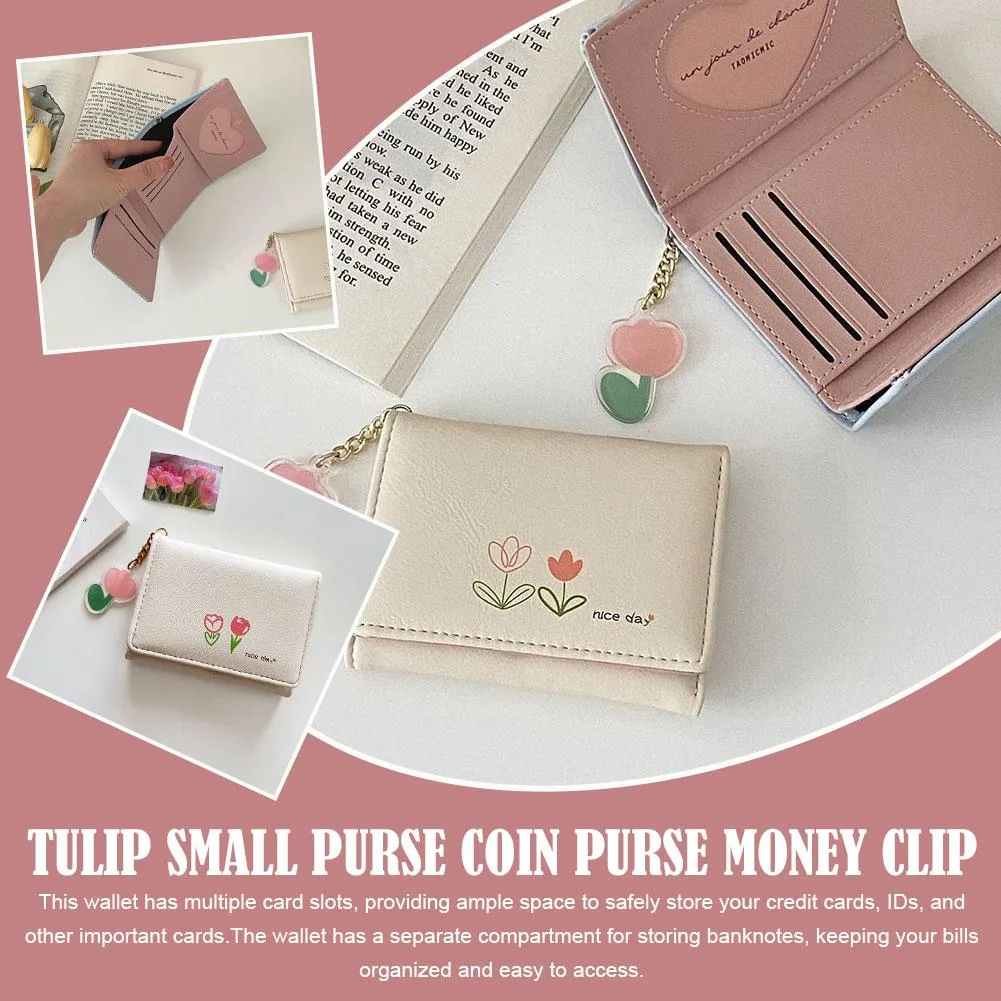 ✓ DHgate 여성을위한 작은 3 배 지갑 변화 지갑이있는 소형 카드 홀더, 학생들에게 이상적 | 인기 지갑